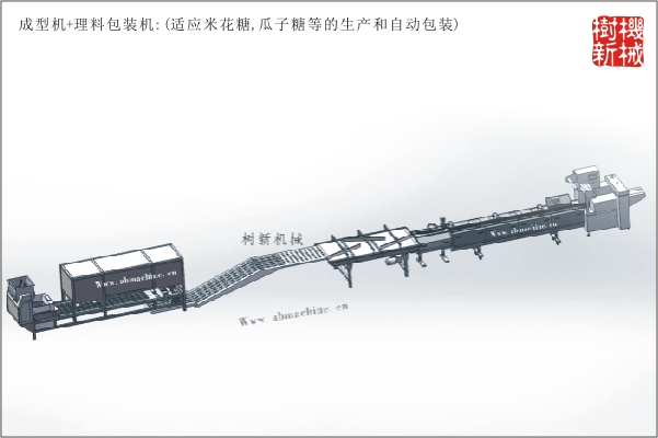成型機+理料包裝流水線(瓜子糖，米花糖的生產到包裝全線自動）